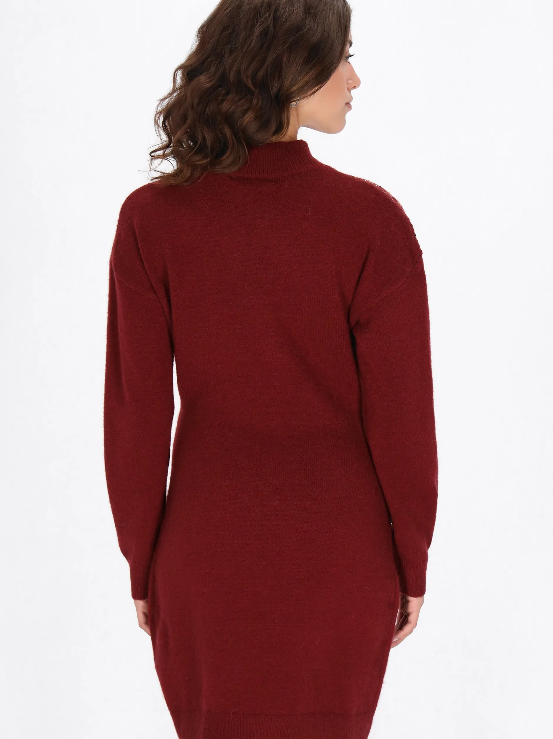 Faina Damen Kleid in bordeaux - Länge: mittel