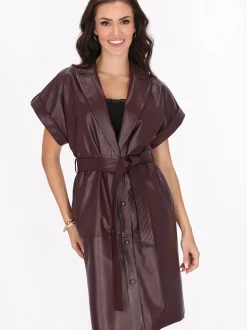 Faina Damen Kleid in bordeaux - Länge: mittel