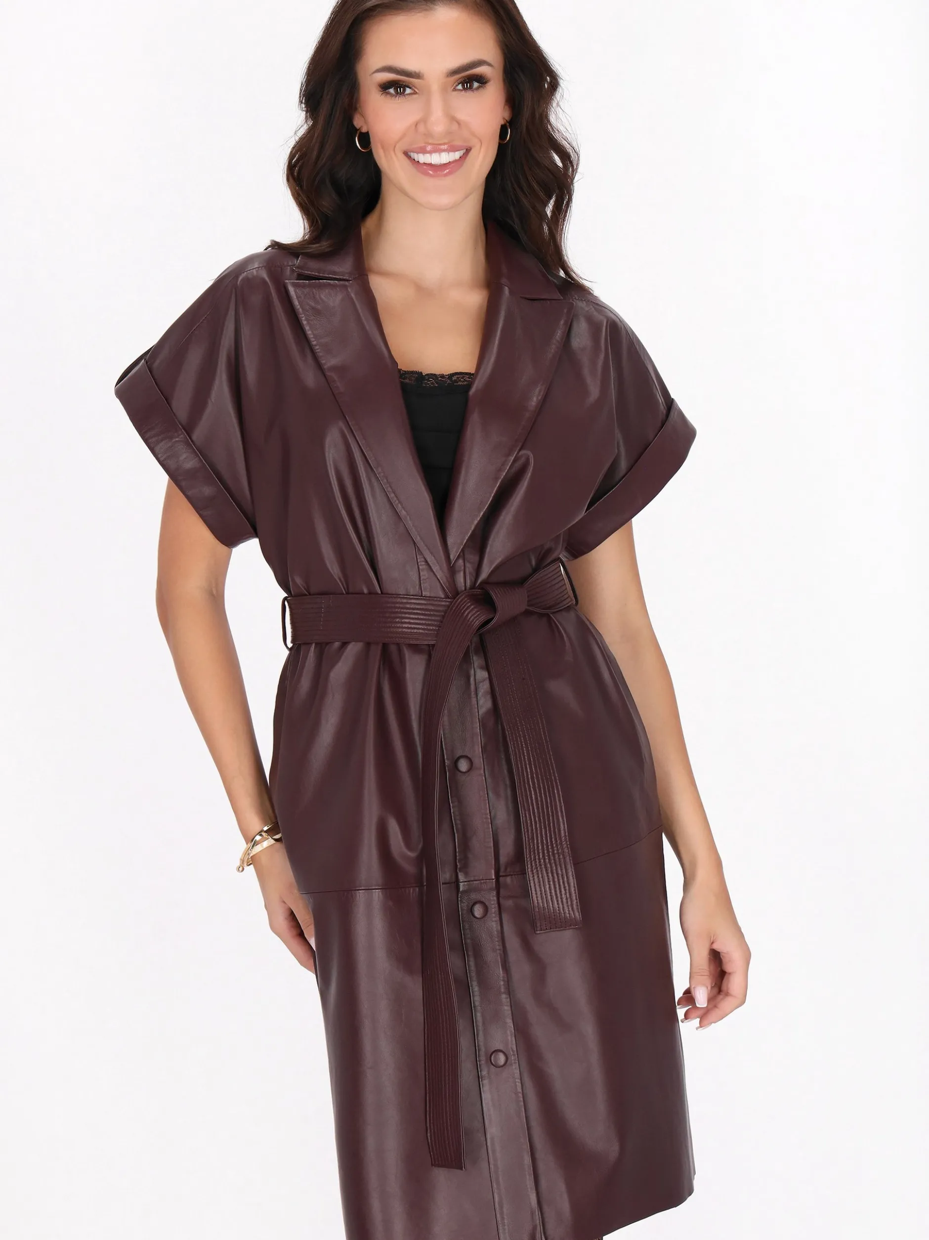 Faina Damen Kleid in bordeaux - Länge: mittel