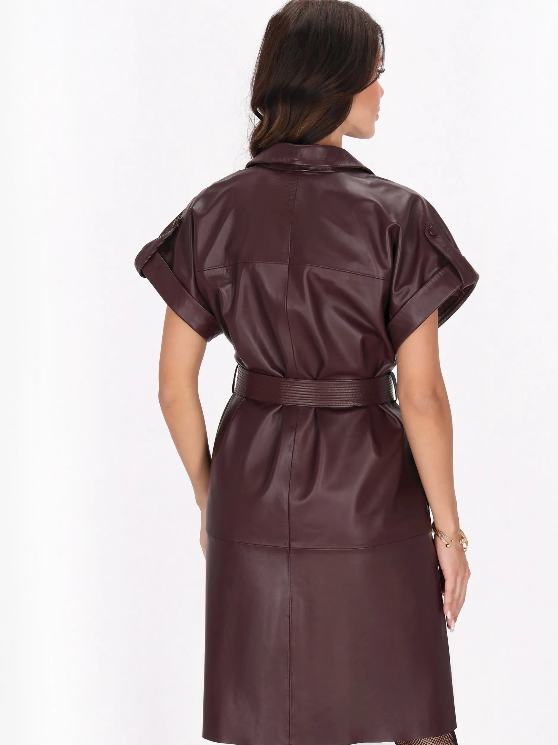 Faina Damen Kleid in bordeaux - Länge: mittel