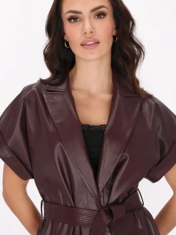 Faina Damen Kleid in bordeaux - Länge: mittel