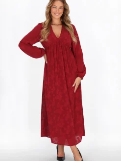 Faina Damen Kleid in bordeaux - Länge: mittel