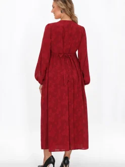 Faina Damen Kleid in bordeaux - Länge: mittel