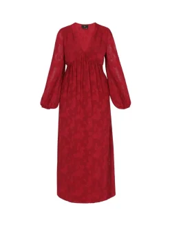 Faina Damen Kleid in bordeaux - Länge: mittel