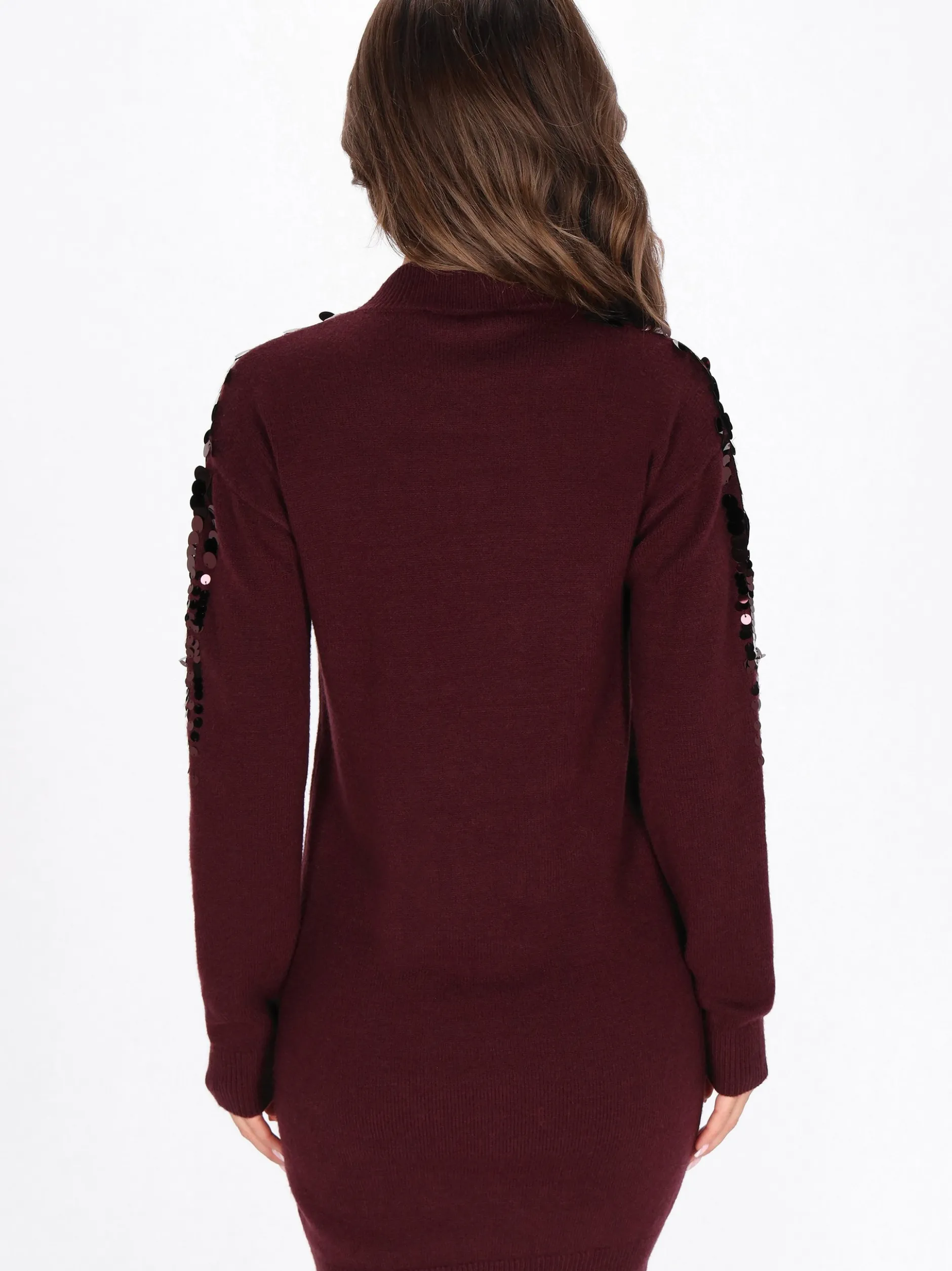 Faina Damen Kleid in bordeaux - Länge: mittel