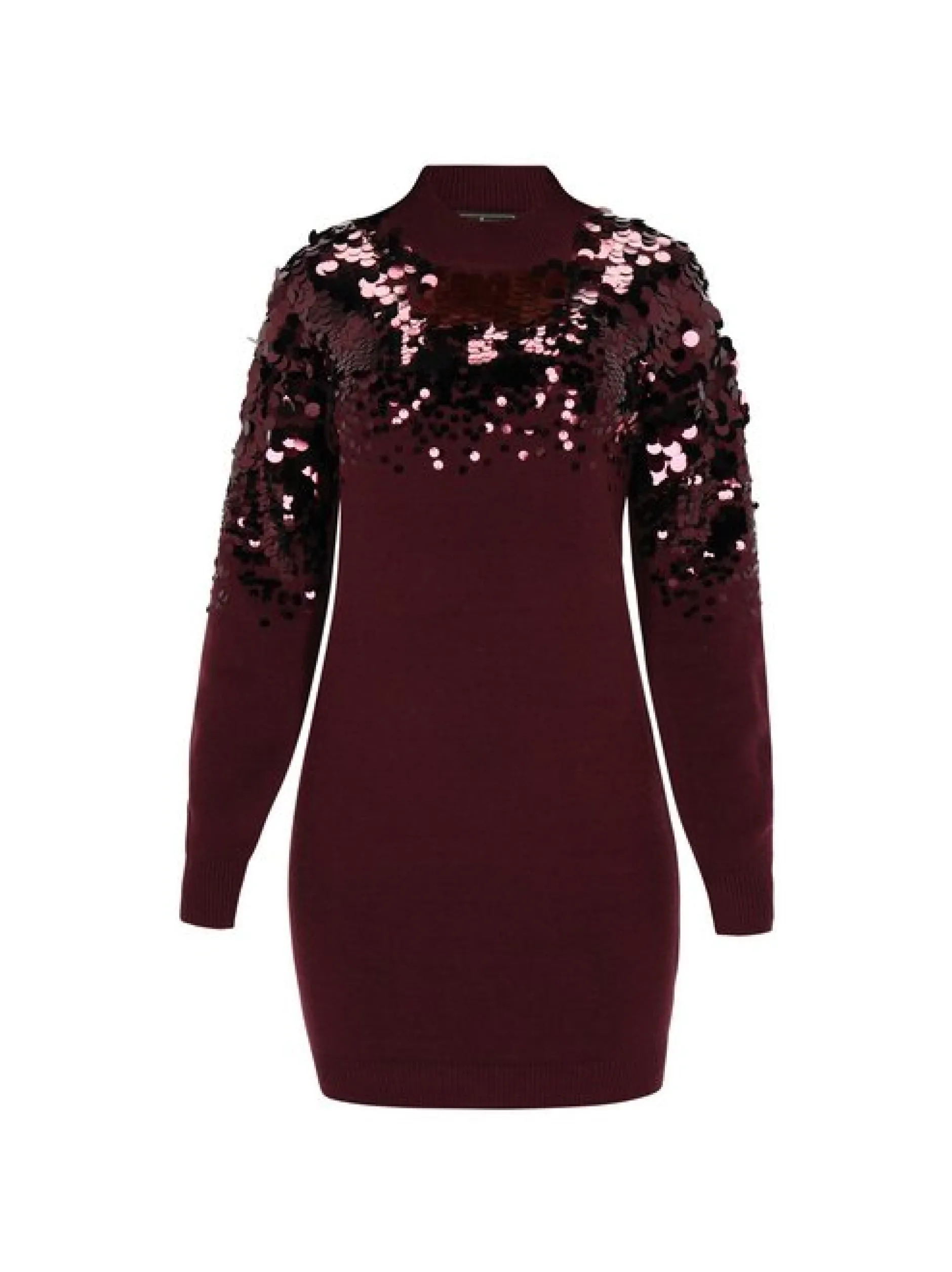 Faina Damen Kleid in bordeaux - Länge: mittel