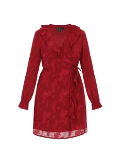 Faina Damen Kleid in bordeaux - Länge: mittel