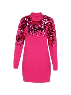 Faina Damen Kleid in fuchsia - Länge: mittel