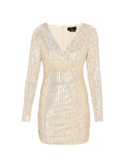Faina Damen Kleid in gold - Länge: mittel