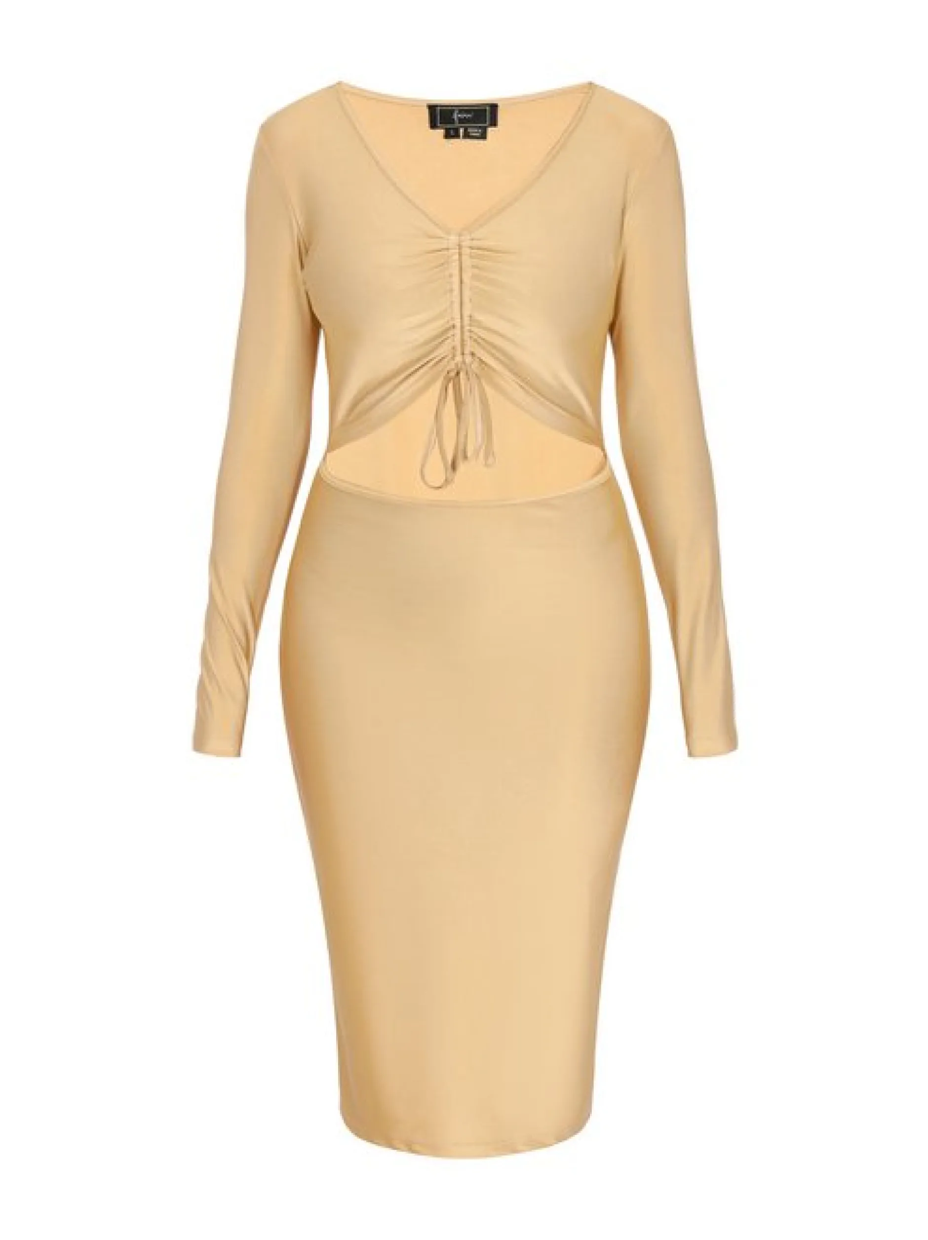 Faina Damen Kleid in gold - Länge: mittel