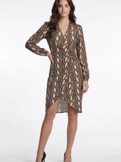 Faina Damen Kleid in khaki - Länge: mittel