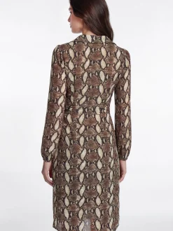 Faina Damen Kleid in khaki - Länge: mittel
