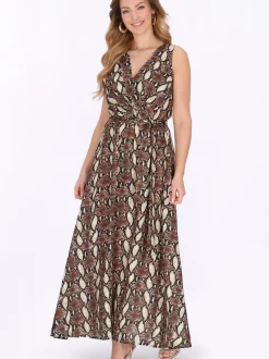 Faina Damen Kleid in khaki - Länge: mittel