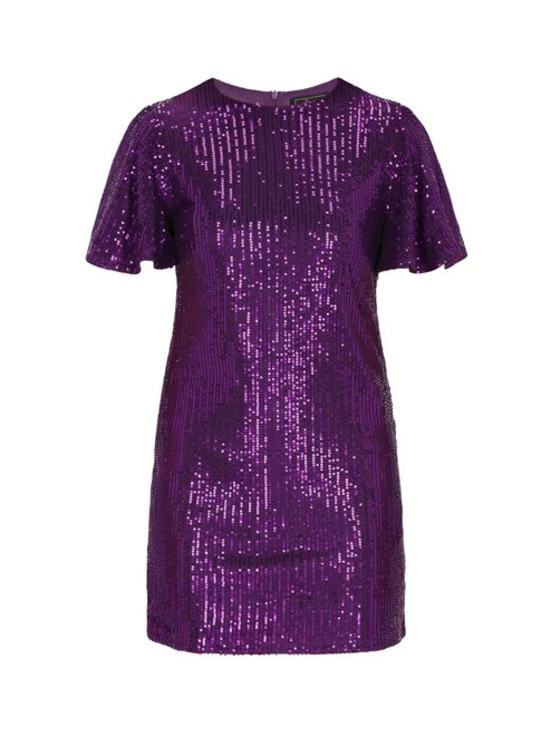 Faina Damen Kleid in lila - Ausschnitt: Rundhals