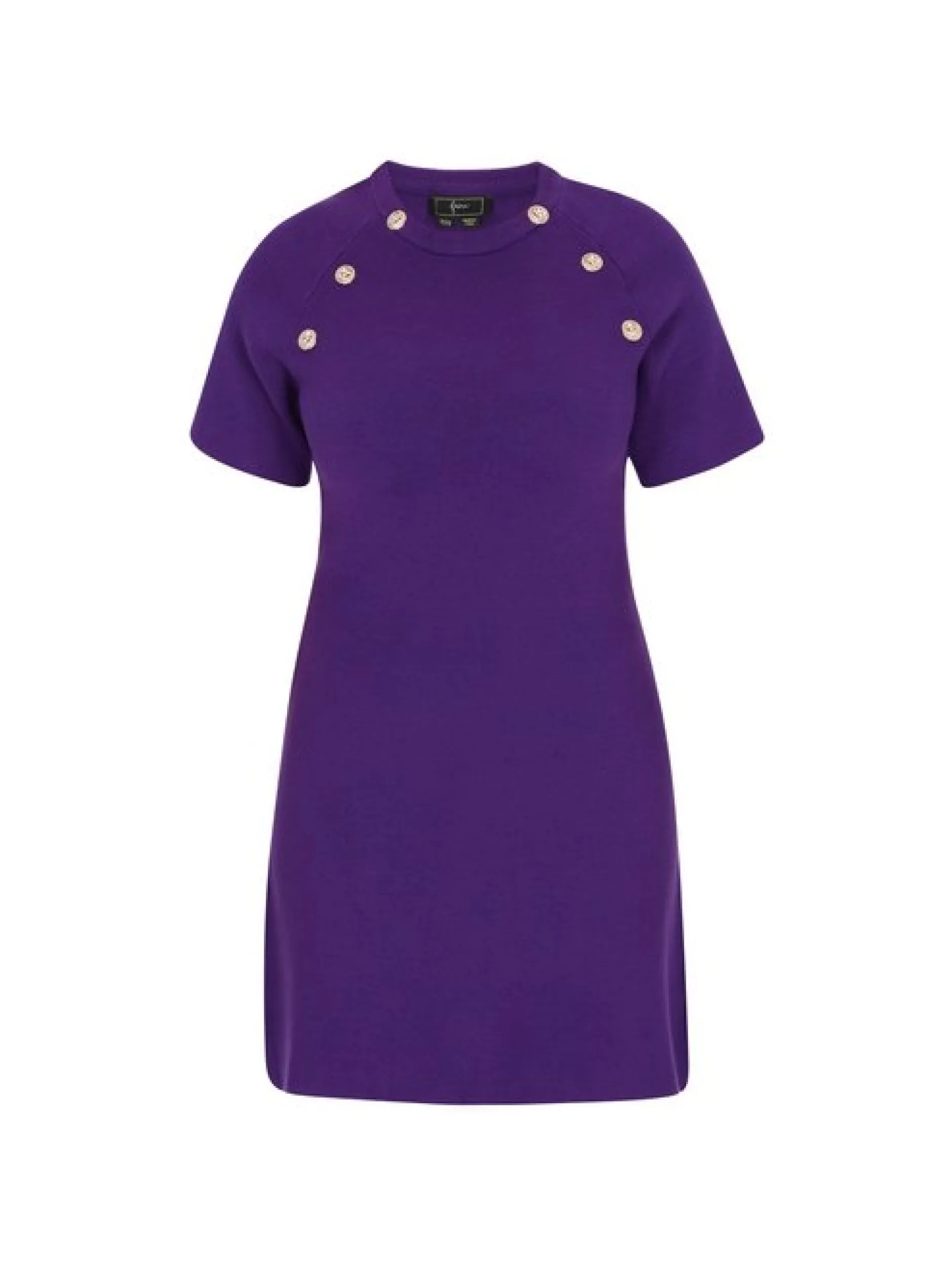 Faina Damen Kleid in lila - Ausschnitt: Rundhals