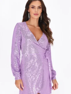 Faina Damen Kleid in lila - Länge: mittel