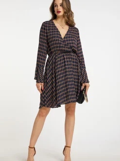Faina Damen Kleid in marine - Ausschnitt: V-Ausschnitt