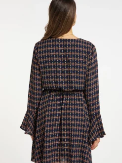 Faina Damen Kleid in marine - Ausschnitt: V-Ausschnitt