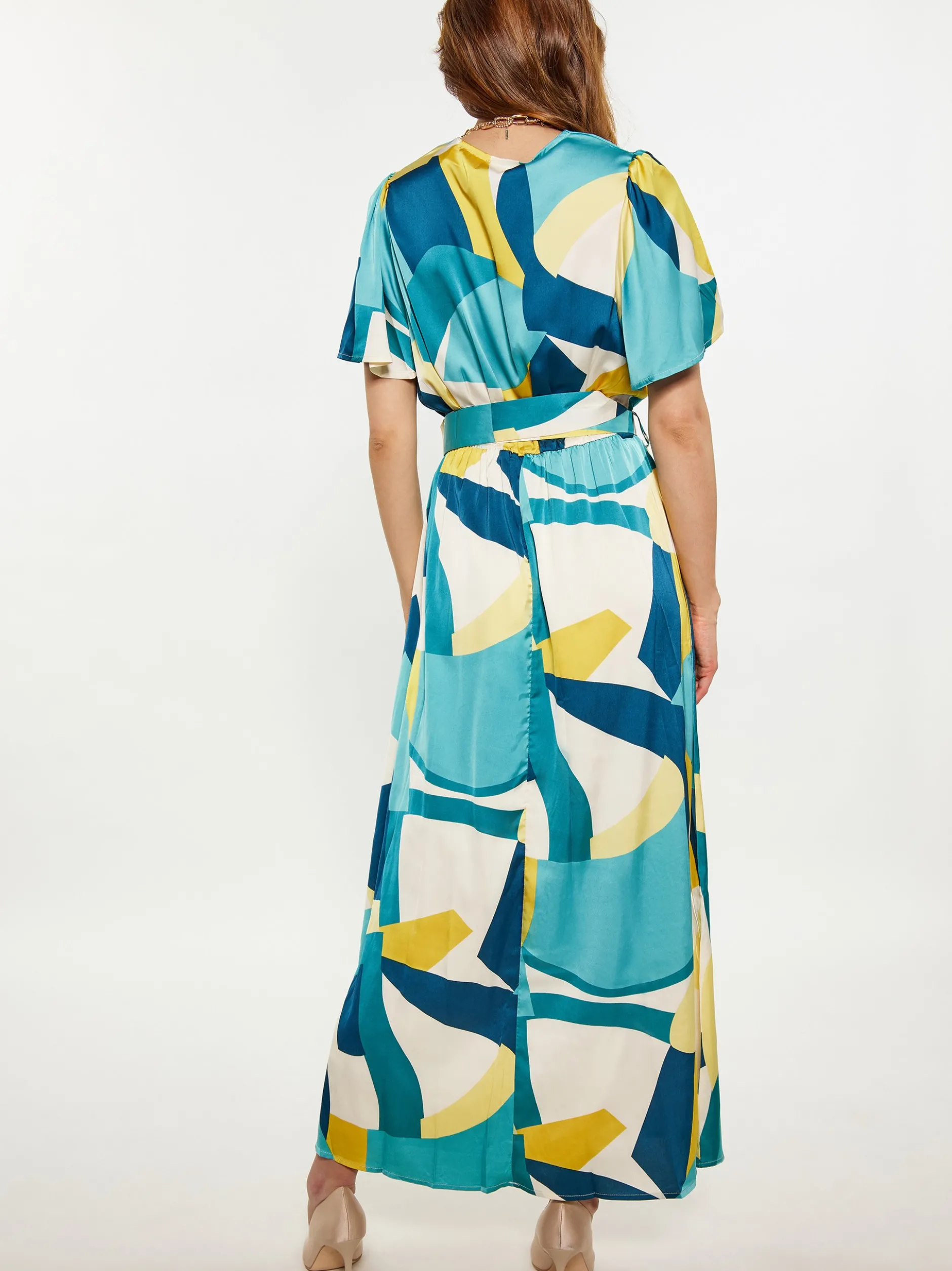 Faina Damen Kleid in mehrfarbig - Ausschnitt: Envelope