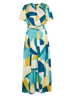 Faina Damen Kleid in mehrfarbig - Ausschnitt: Envelope