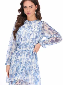 Faina Damen Kleid in mehrfarbig - Ausschnitt: Rundhals