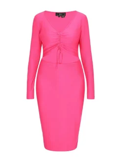 Faina Damen Kleid in pink - Länge: mittel