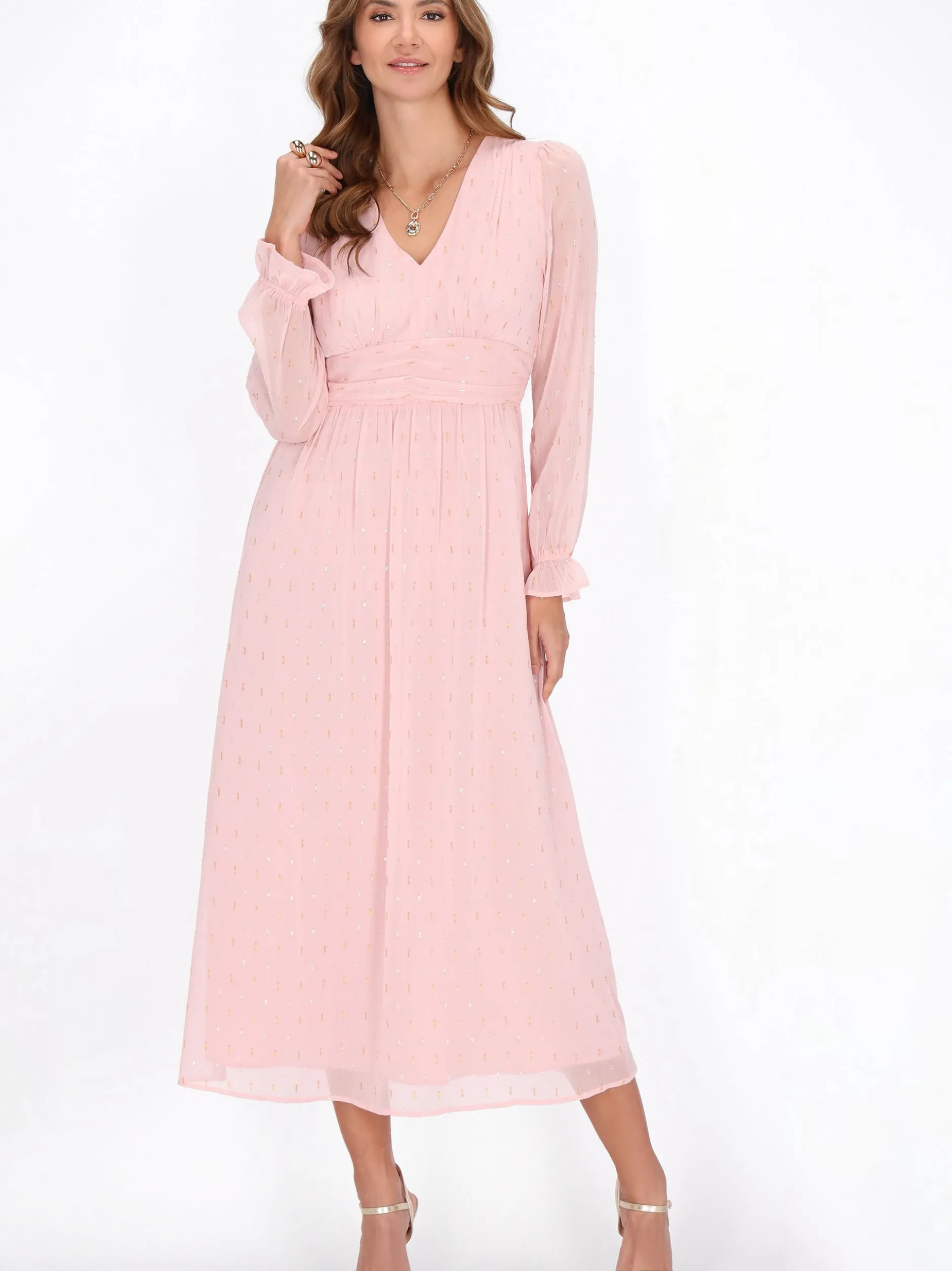 Faina Damen Kleid in rosa - Länge: mittel