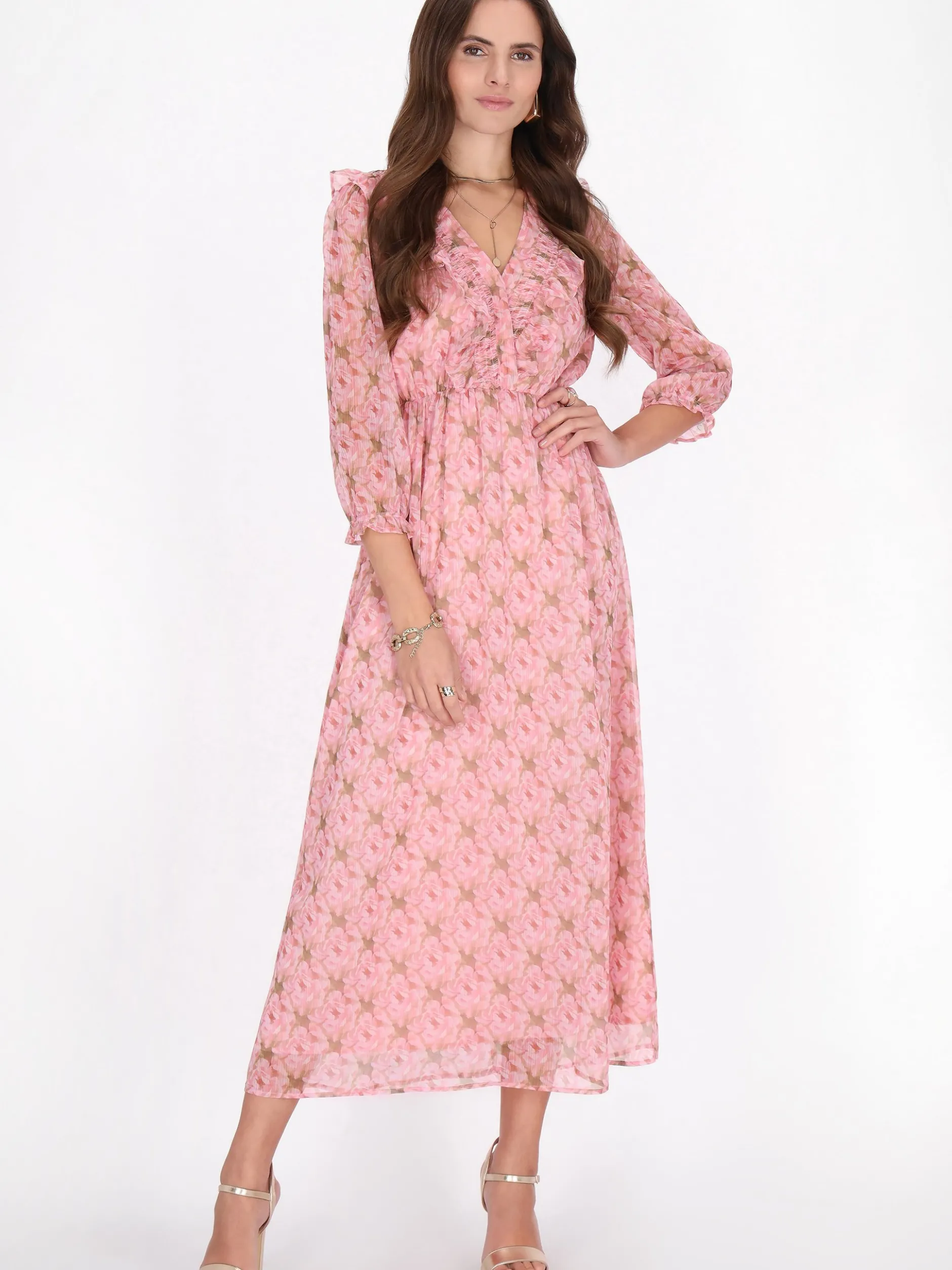 Faina Damen Kleid in rosa - Länge: mittel