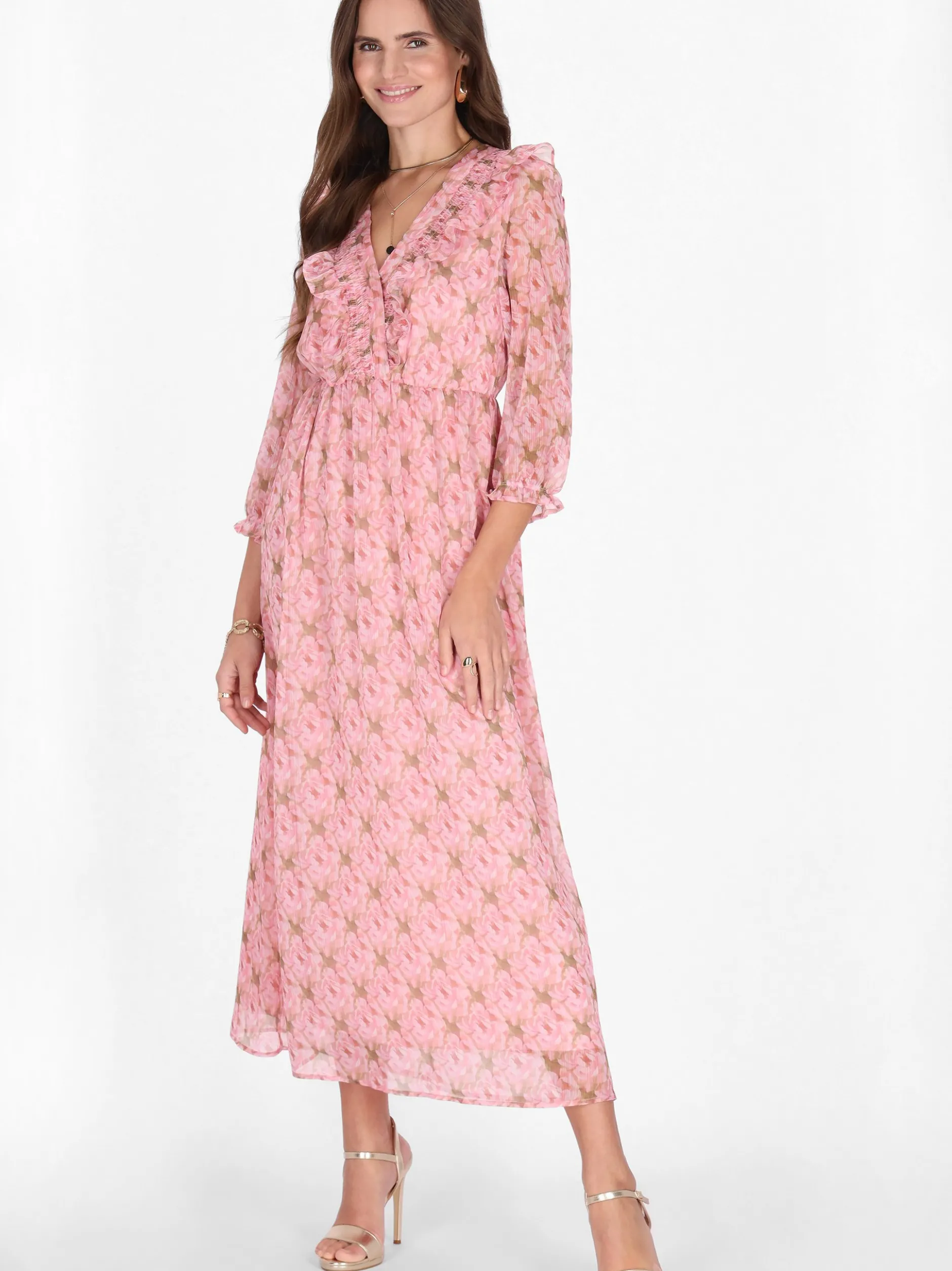 Faina Damen Kleid in rosa - Länge: mittel