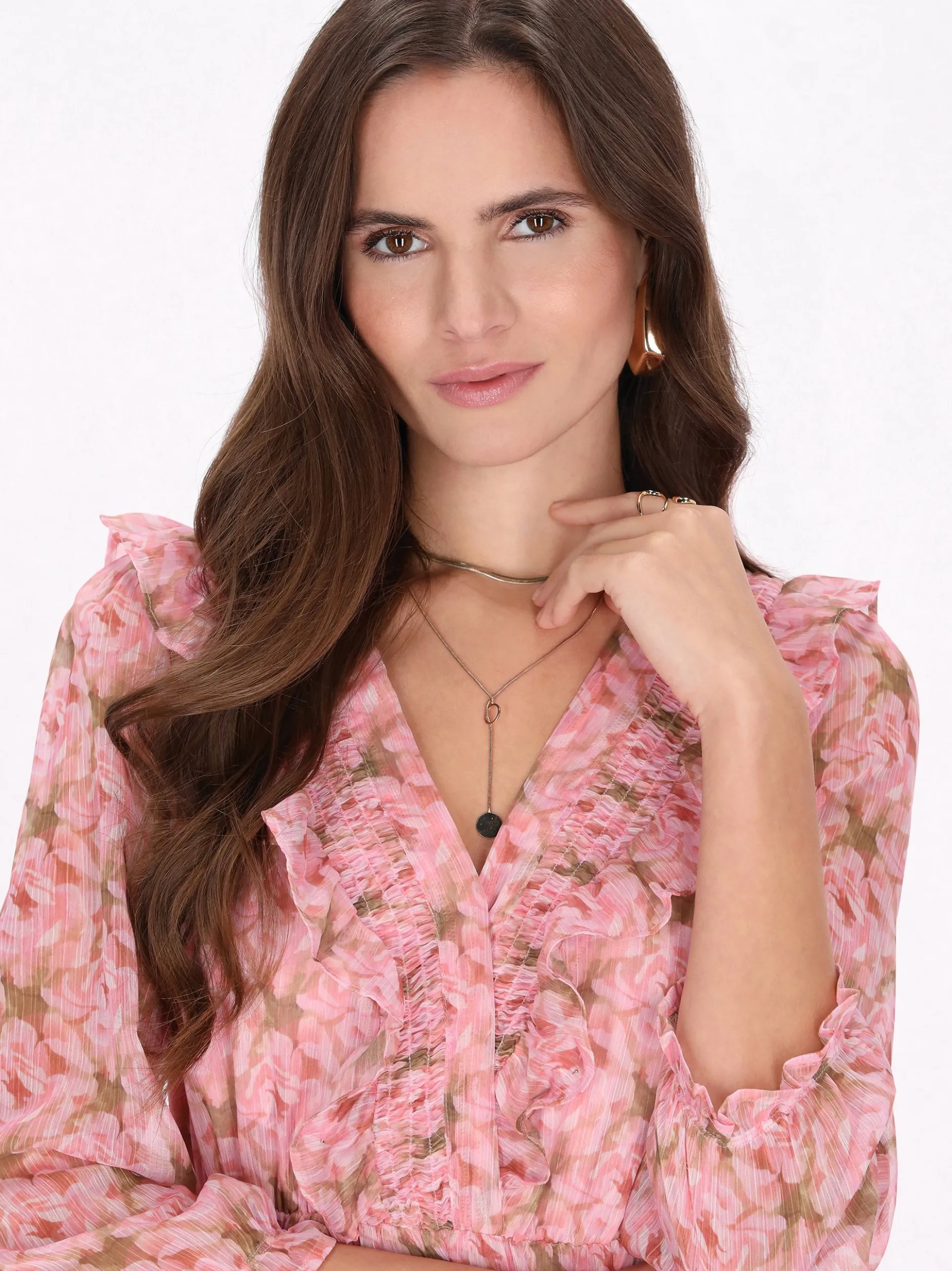 Faina Damen Kleid in rosa - Länge: mittel