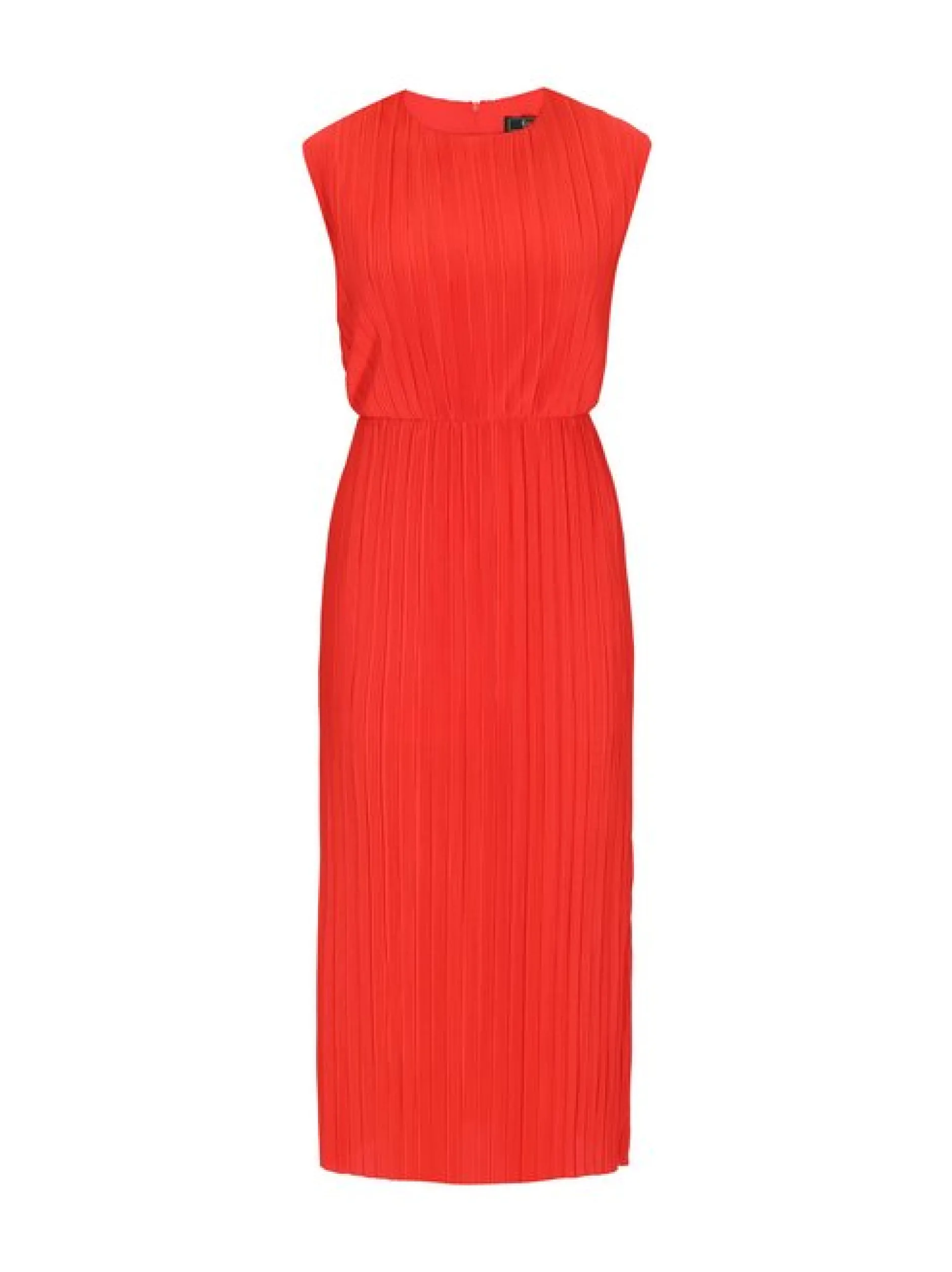 Faina Damen Kleid in rot - Ausschnitt: Rundhals