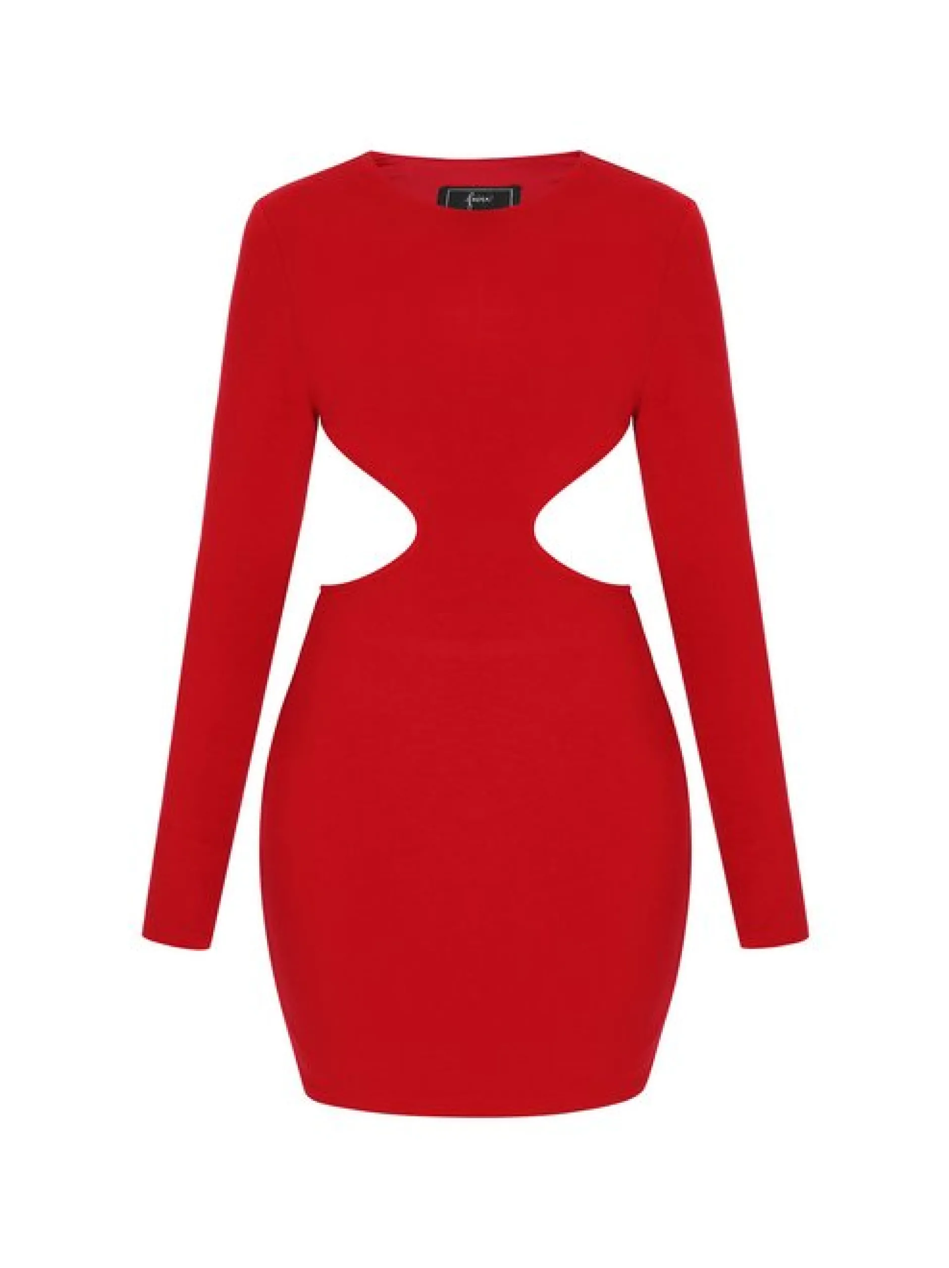 Faina Damen Kleid in rot - Ausschnitt: Rundhals