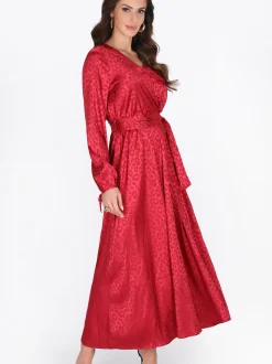Faina Damen Kleid in rot - Länge: mittel
