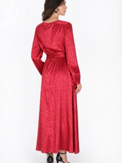 Faina Damen Kleid in rot - Länge: mittel