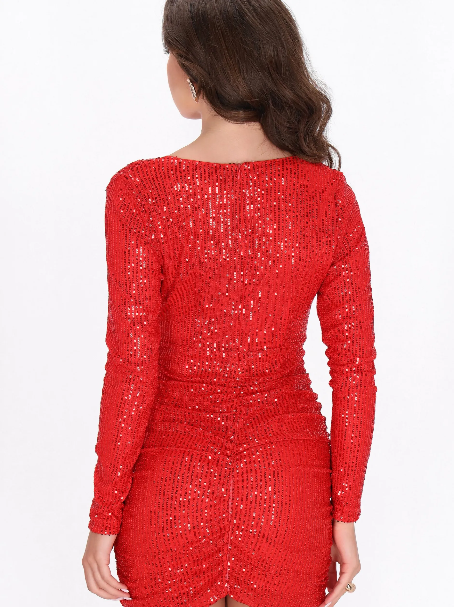 Faina Damen Kleid in rot - Länge: mittel