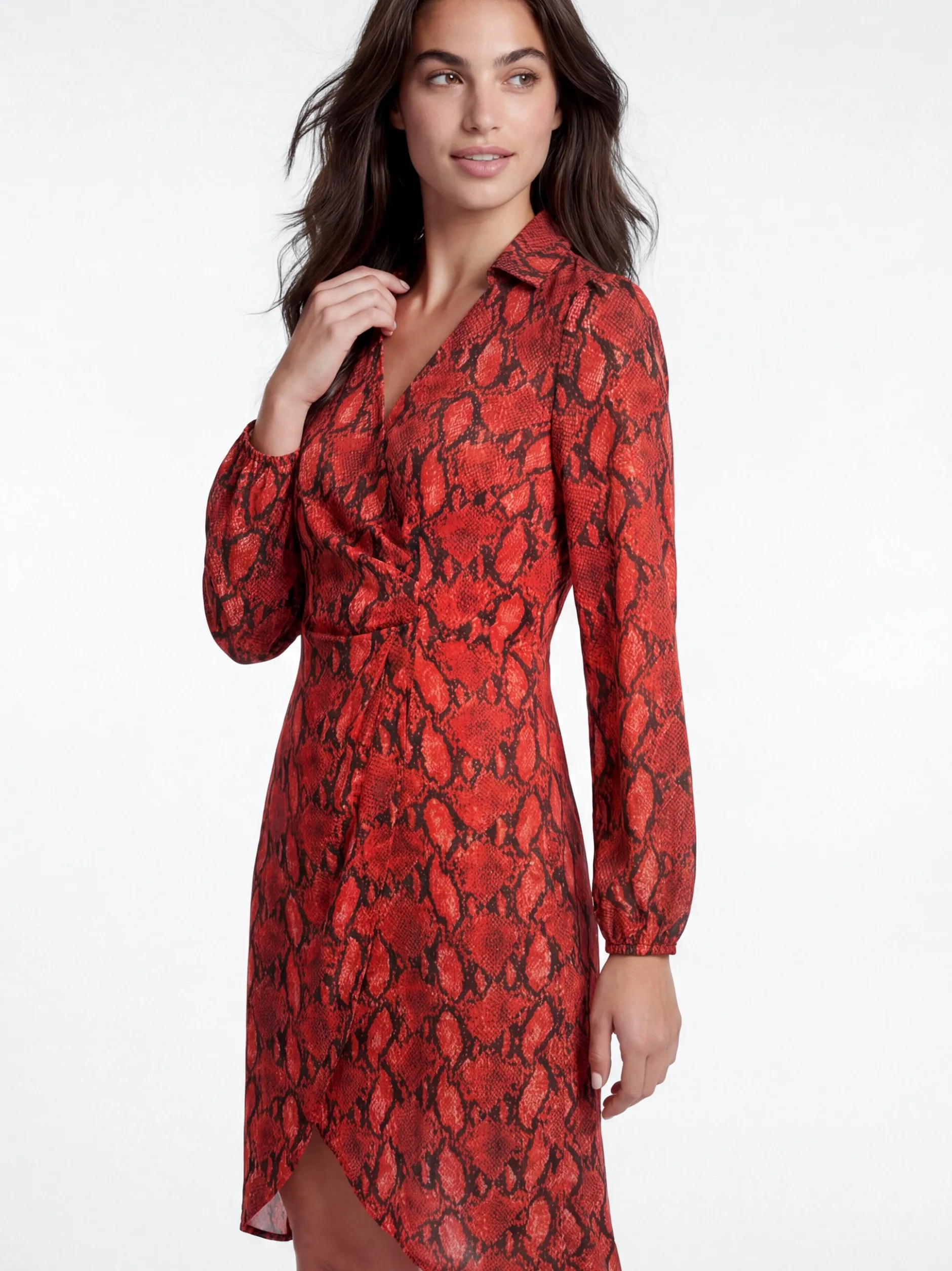 Faina Damen Kleid in rot - Länge: mittel