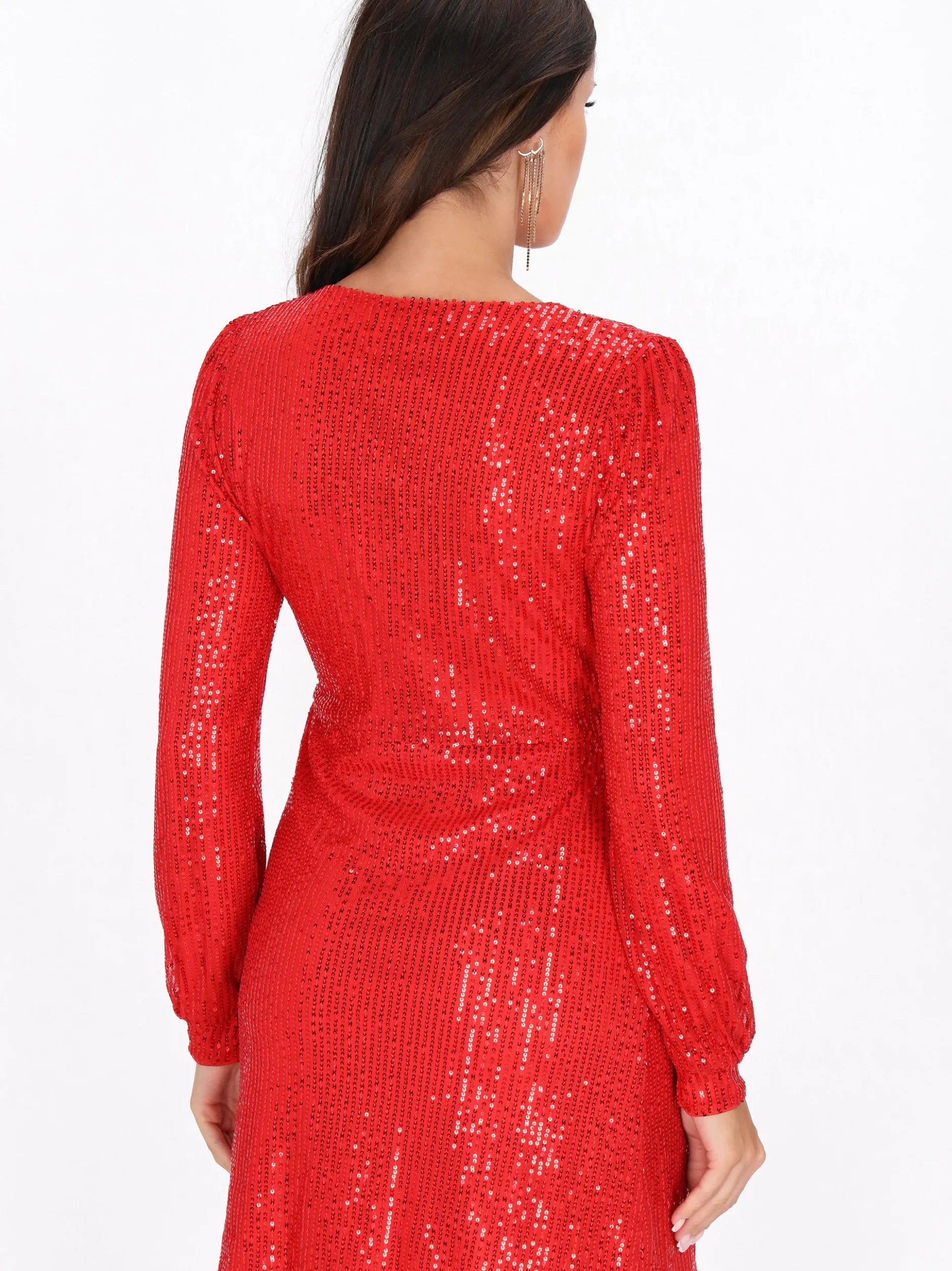 Faina Damen Kleid in rot - Länge: mittel