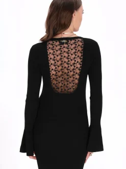 Faina Damen Kleid in schwarz - Ausschnitt: Rundhals
