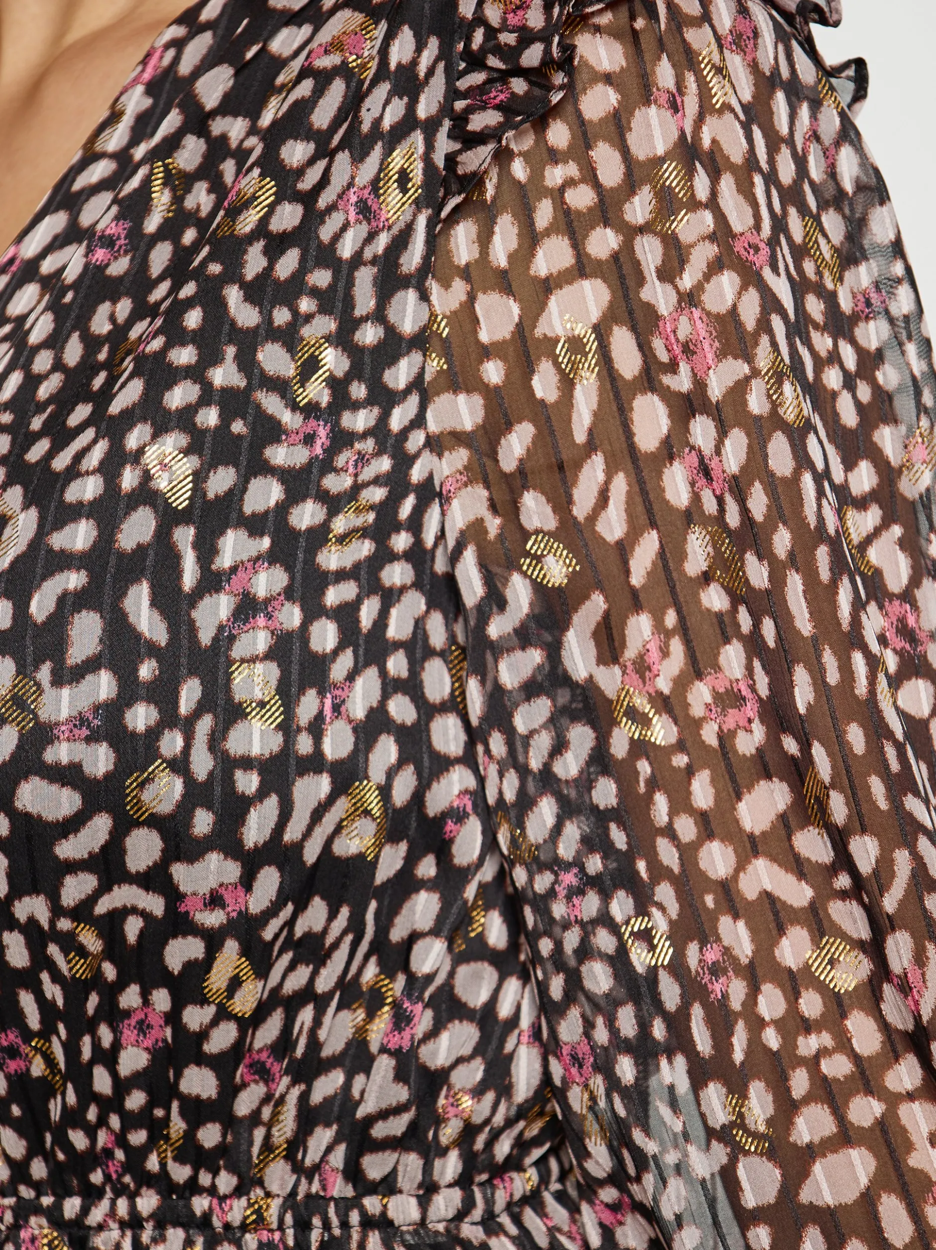 Faina Damen Kleid in schwarz - Ausschnitt: V-Ausschnitt