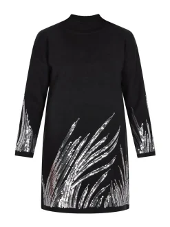 Faina Damen Kleid in schwarz - Ausschnitt: ohne Kragen