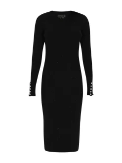 Faina Damen Kleid in schwarz - Ausschnitt: Rundhals