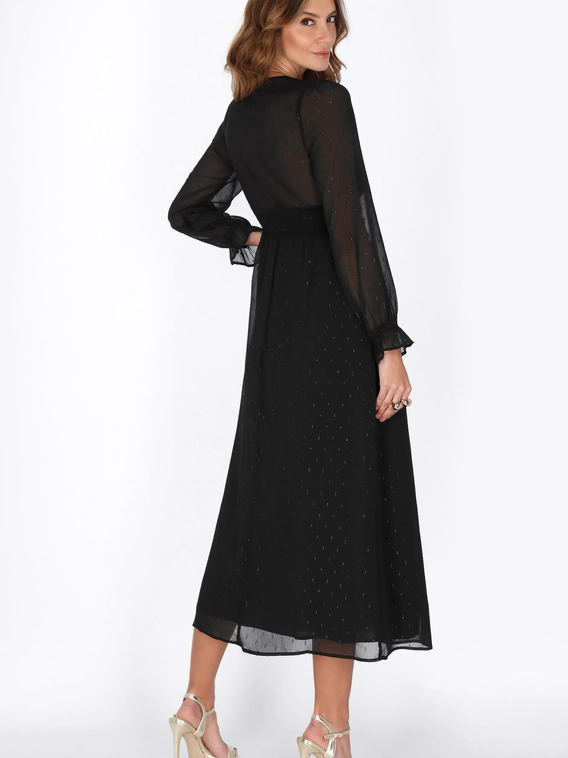 Faina Damen Kleid in schwarz - Länge: mittel