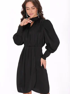 Faina Damen Kleid in schwarz - Länge: mittel