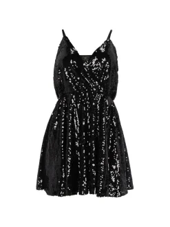 Faina Damen Kleid in schwarz - Länge: mittel