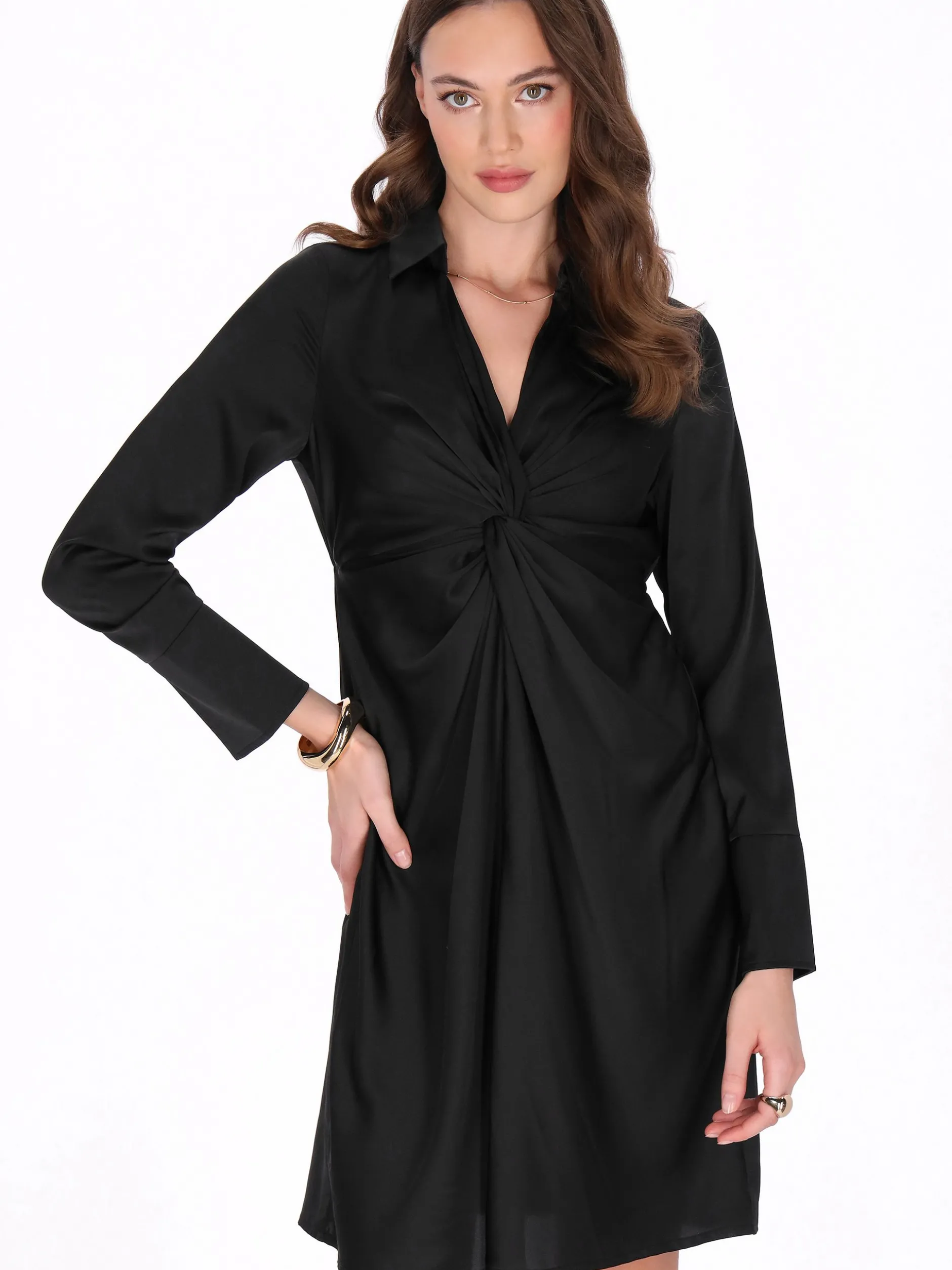 Faina Damen Kleid in schwarz - Länge: mittel