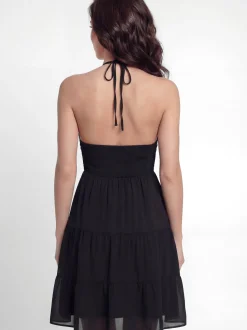 Faina Damen Kleid in schwarz - Länge: mittel