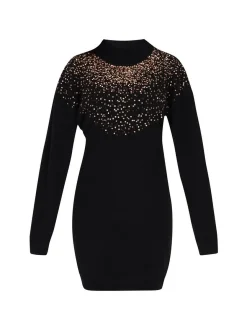 Faina Damen Kleid in schwarz - Länge: mittel