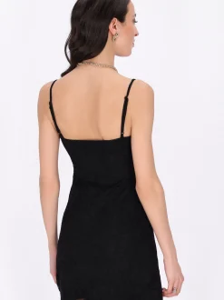 Faina Damen Kleid in schwarz - Länge: mittel