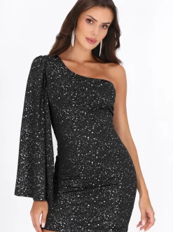 Faina Damen Kleid in schwarz - Länge: mittel