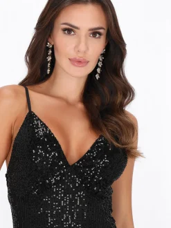 Faina Damen Kleid in schwarz - Länge: mittel
